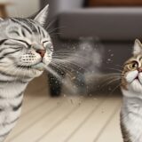 猫がくしゃみをしている